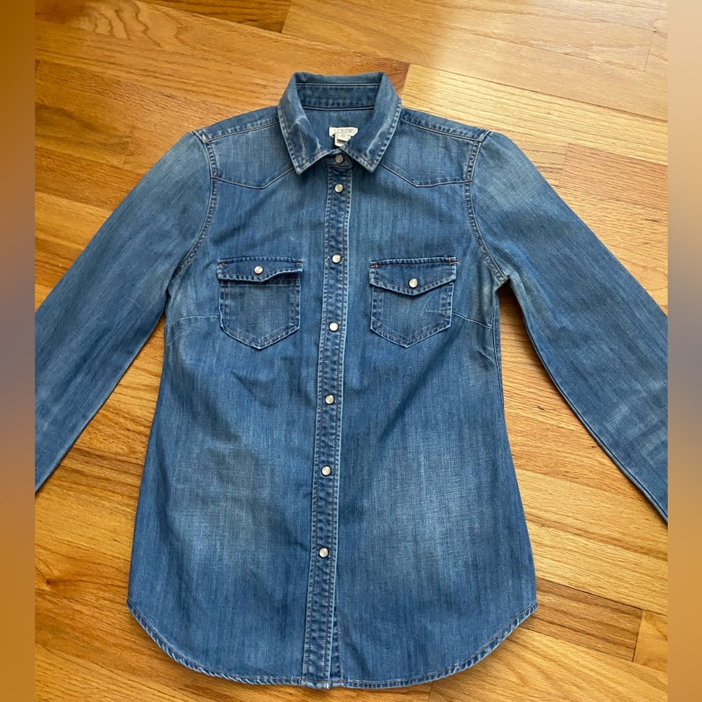 J. CREW FACTORY Button Down Denim Shirt